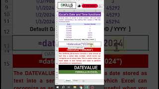 Excel  DATEVALUE Formula  Excel Date and Time functions excelformula exceltips excelfunction [upl. by Muller]