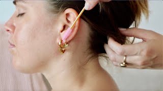 ASMR  Ear jaw amp head massage w spoolie microattention whisper [upl. by Eisele]