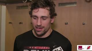 Hear from Nico Hischier Miles Wood and Lindy Ruff following tonights 53 win over the Rangers [upl. by Waine]