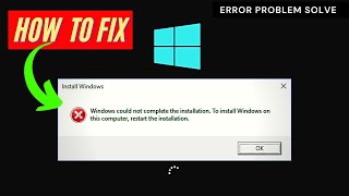 How To Fix Windows Could Not Complete the Installation Error Problem On Windows 1078 [upl. by Dal]