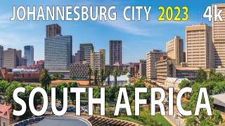 Johannesburg City  South Africa 4K By Drone 2023 [upl. by Annasoh]