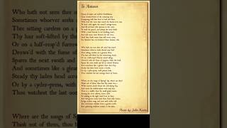 To Autumn by John Keats shortsfeed poem poetry johnkeats Englishliterature [upl. by Naget]