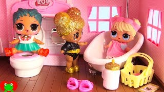 LOL Surprise Dolls New Bathroom In Dollhouse [upl. by Akiehs]