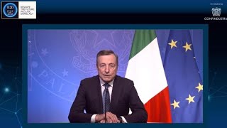 Draghi «Grazie ai vaccini vediamo la fine della pandemia» [upl. by Heid351]