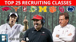 College Football Recruiting Top 25 Ranked Classes Leading Up To 2022 Early National Signing Day [upl. by Ariada]