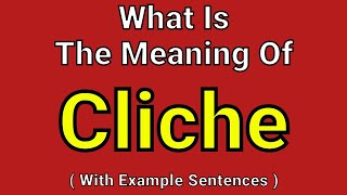 Meaning Of Cliché  Cliché  English Vocabulary  Most Common Words in English [upl. by Eannej]