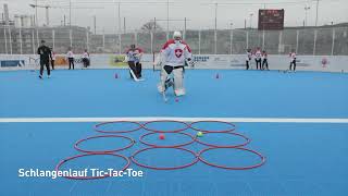 Streethockey Übergreifende Formen Sich geschickt und schnell bewegen Schlangenlauf mit TicTacToe [upl. by Eidahs]