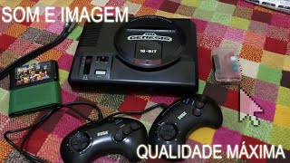 SEGA GENESIS  O MEGA DRIVE AMERICANO COM MOD RGB BYPASS E MEGA AMP LIGADO COM CABO SCART E RGB2COMP [upl. by Sosthena]