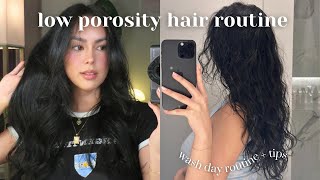 your hair doesnt suck you just have low porosity hair NATURAL WAVY  BLOWOUT ROUTINE [upl. by Tiertza]