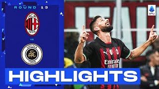 MilanSpezia 21  Giroud scores acrobatic winner Goals amp Highlights  Serie A 202223 [upl. by Dnyletak]