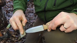 How to sharpen a knife with a DC4  DC4 SHARP SKILLS  Bushcraft knife [upl. by Dagmar]