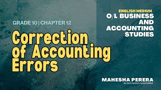 Correction of Accounting Errors  grade 10  English Medium [upl. by Gierc868]