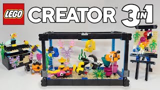 LEGO Creator 3 in 1 Fish Tank ALL THREE BUILDS 31122  2021 Set Review [upl. by Henriha371]