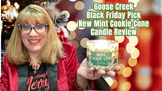 Goose Creek Black Friday Pick  New Mint Cookie Cone Candle Review [upl. by Lacefield]