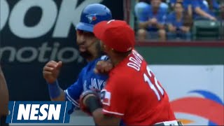 Rougned OdorJose Bautista Brawl Among Best In Recent History [upl. by Millda]