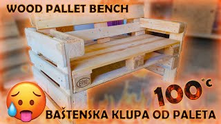 17 Baštenska klupa od paleta  Wood pallet bench  Precizan Rez [upl. by Anwaf]