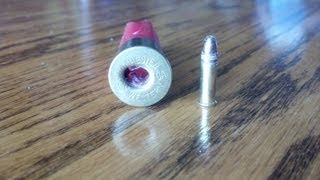 DEPRIMING A SHOTGUN SHELL WITH A BULLET [upl. by Noelopan84]