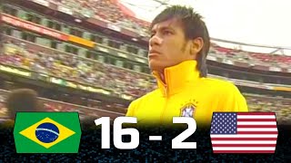 Neymar And Ronaldinho Invading USA  Brazil vs USA 2007 2009 2010 2012 2015 2018 [upl. by Walls]