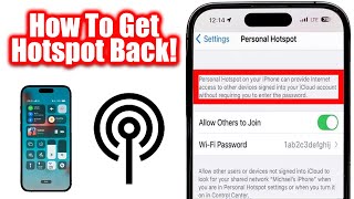 Fix  Personal Hotspot Disappeared iPhone  Tethering Missing Not Working [upl. by Chaim62]