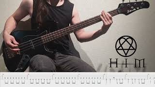 Join Me In Death  HIM bass cover amp tab [upl. by Gayler]