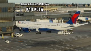 XP12 ToLiss A330900 Neo Real World Delta Ops KATLKDTW Vatsim [upl. by Oinigih]