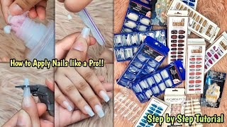 How to Apply Fake Nails like a Pro  Quick amp Easy False Nails tips  Asma Khan [upl. by Leribag]