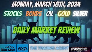 Daily Market Review for Monday March 18th 2024 for Stocks Oil Bonds Gold and Silver [upl. by Puritan53]