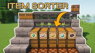 Minecraft EASIEST Automatic Item Sorter  121 Tutorial [upl. by Eekcaj]