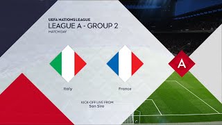 Italy vs France  San Siro  202425 UEFA Nations League  PES 2021 [upl. by Eibur]