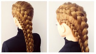 Easy French Braid Hairstyle Step By Step Tutorial  Tuto Coiffure facile avec Tresse Collée inversée [upl. by Enrahs]