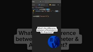 Difference between a parameter and an argument coding shorts programming javascript [upl. by Lorimer68]