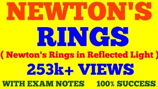 NEWTON RINGS  PART 1  EXPERIMENTAL SET UP  DIAMETER OF BRIGHT AND DARK RINGS  WITH NOTES [upl. by Simpkins]