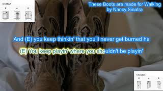 These Boots are Made for Walking no capo by Nancy Sinatra play along with chords amp lyrics [upl. by Edgardo]