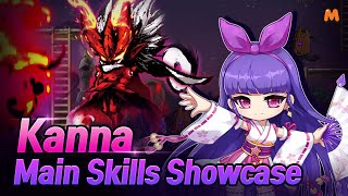 MapleStory M Kanna Main Skills Showcase [upl. by Tnecniv2]