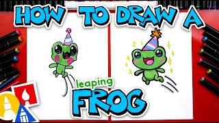 How To Draw A Frog Leaping For Leap Day [upl. by Honebein283]