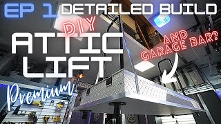 Ep 1 DIY Garage Attic Lift System and Garage Bar in my Dream Garage  Episode 1  ABraz House [upl. by Nej]