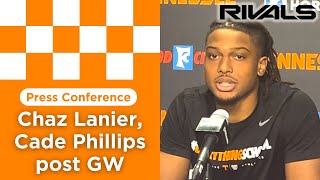 Chaz Lanier Cade Phillips react to Tennessee basketballs seasonopening win [upl. by Erialcyram]