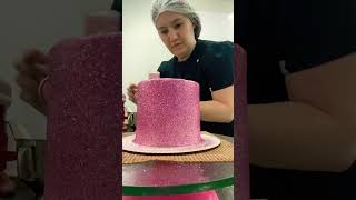 Bolo Glitter Rosa confeitaria cake confeitariagourmet baking food [upl. by Eliott]