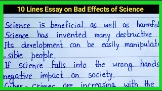 10 Lines Essay on Bad Effects of Science in English  Short Essay on Bad Effects of Science [upl. by Alleul985]