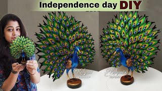 Unique peacock showpiece making at homeGift items showpiecePaper craft ideasKalyanis corner [upl. by Procora]