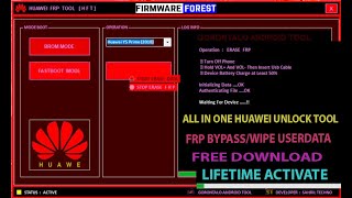 Huawei Free Tool 2023 FRP Bypass All Cpu QualcommKirin One Click Reset User Lock [upl. by Nnairahs393]