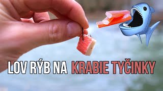 Lov rýb na Surimi 🦀 Krabie tyčinky 🎣 na rieke Váh LOL😅 [upl. by Atoiganap]