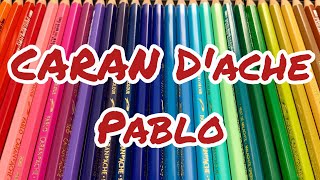 CARAN DACHE PABLO SET OF 40  Unboxing and Swatching [upl. by Calisa228]