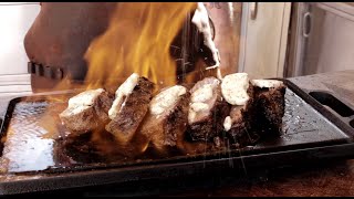 Filete de res FLAMBEADO o FLAMEADO con mantequilla y especias  DOMANDO LA PARRILLA [upl. by Gokey908]