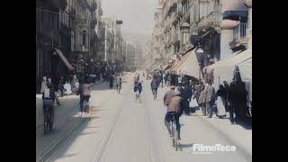 Barcelona 1909 Tram Tramvia Tranvía Colorized HD [upl. by Nigem]