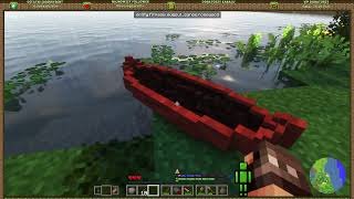 TerraFirmaCraft HardRock 1182 16  first boat   canoe   Firma Civilization [upl. by Ahsoyem]