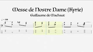 Messe de Notre Dame Kyrie  Guillaume de Machaut Classical Bass Tabs HQ [upl. by Notserc]