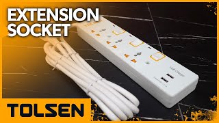 TOLSEN Extension Socket 3way Universal with Independent Switch amp Light [upl. by East581]