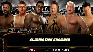 WWE SvR 2009  6man Elimination Chamber match [upl. by Odnarb775]