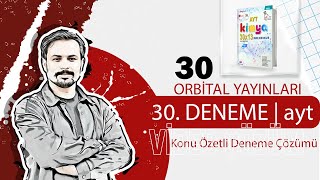 AYT Kimya 30 Deneme  Orbital Yayınları Konu Özetli Deneme Çözümleri [upl. by Mazonson]